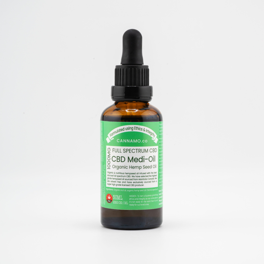 Cannamo - CBD Medi Oil - Organic Hemp Seed Oil (1000mg CBD Full Spectrum)