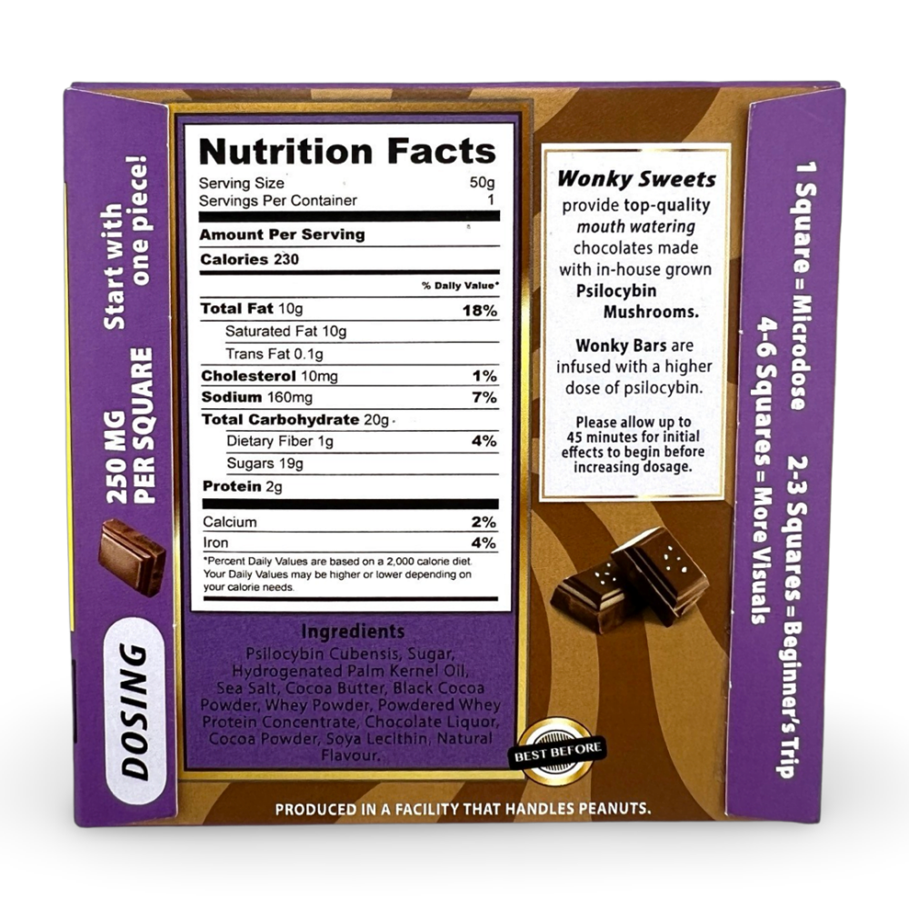 Wonky Sweets - Mushroom Chocolate - Dark n' Salted (3000mg/5000mg) - Image 2